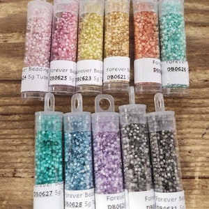 11/0 Delica Opal Silverlined - Mezcla para abalorios Forever - 5 g por tubo - ¡11 colores!
