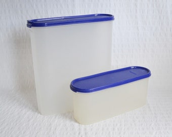 Tupperware Space Savers Set of 2, Blue Lid, Size 2 5, Cereal Container