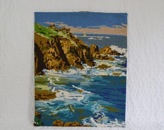 Wm. Briggs & Co. ltd Vintage Embroidery Ocean Spray, Tapestry Hand Stitched