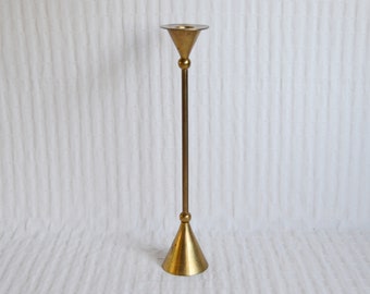 Vintage 90’s Brass Candle Holder, Tall Candlestick Holder 31cm