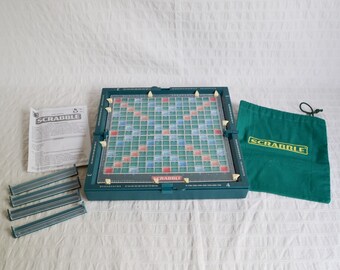 1997 Travel Scrabble Deluxe Edition Fold Away Hard Case Version - Good Condition