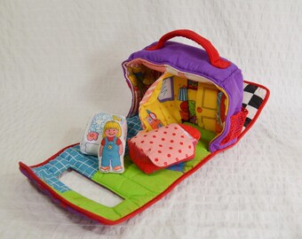 Vintage Lamaze Soft Toy House, Toddler Baby Soft Dolls House 1999