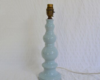 Vintage Pastel Blue Royal Doulton Pottery Sheerlite Table Lamp Ceramic 32cm