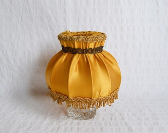 ONE Victorian Style Clip-on Fringe Lamp Shades Gold Yellow Mustard Braiding