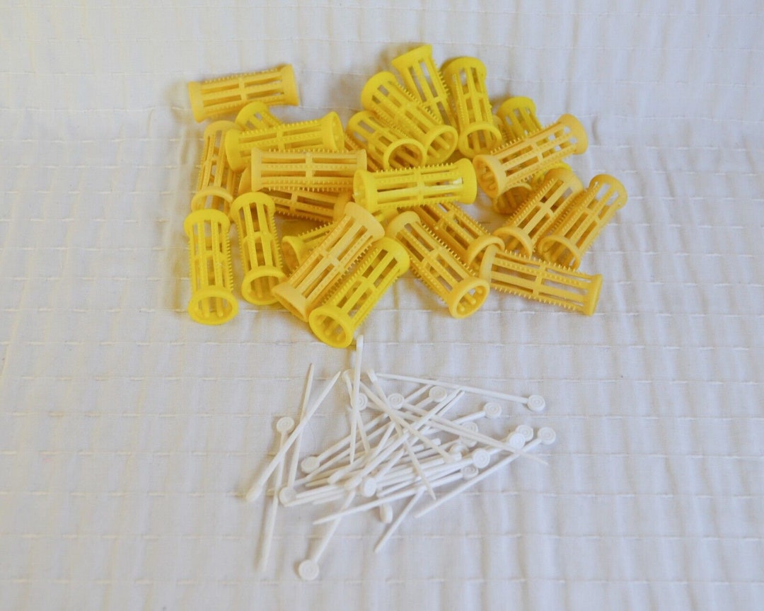 Vintage Yellow Hair Rollers Pins Curlers Hair Dressing Etsy