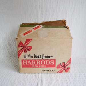 Vintage Harrods Cardboard Box, 1950s? Harrods Food Hall Parcel Packaging
