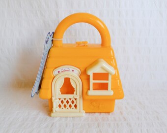 Vintage Bluebird toy 1986 Dottie the Dog in Yellow House Toy, Carry Case