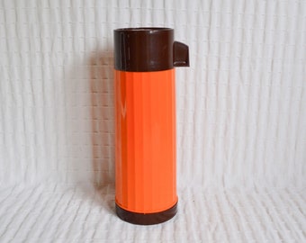 Vintage Aladdin Orange Brown Flask, Coffee Tea Flask, 16 fl oz Campervan Picnic