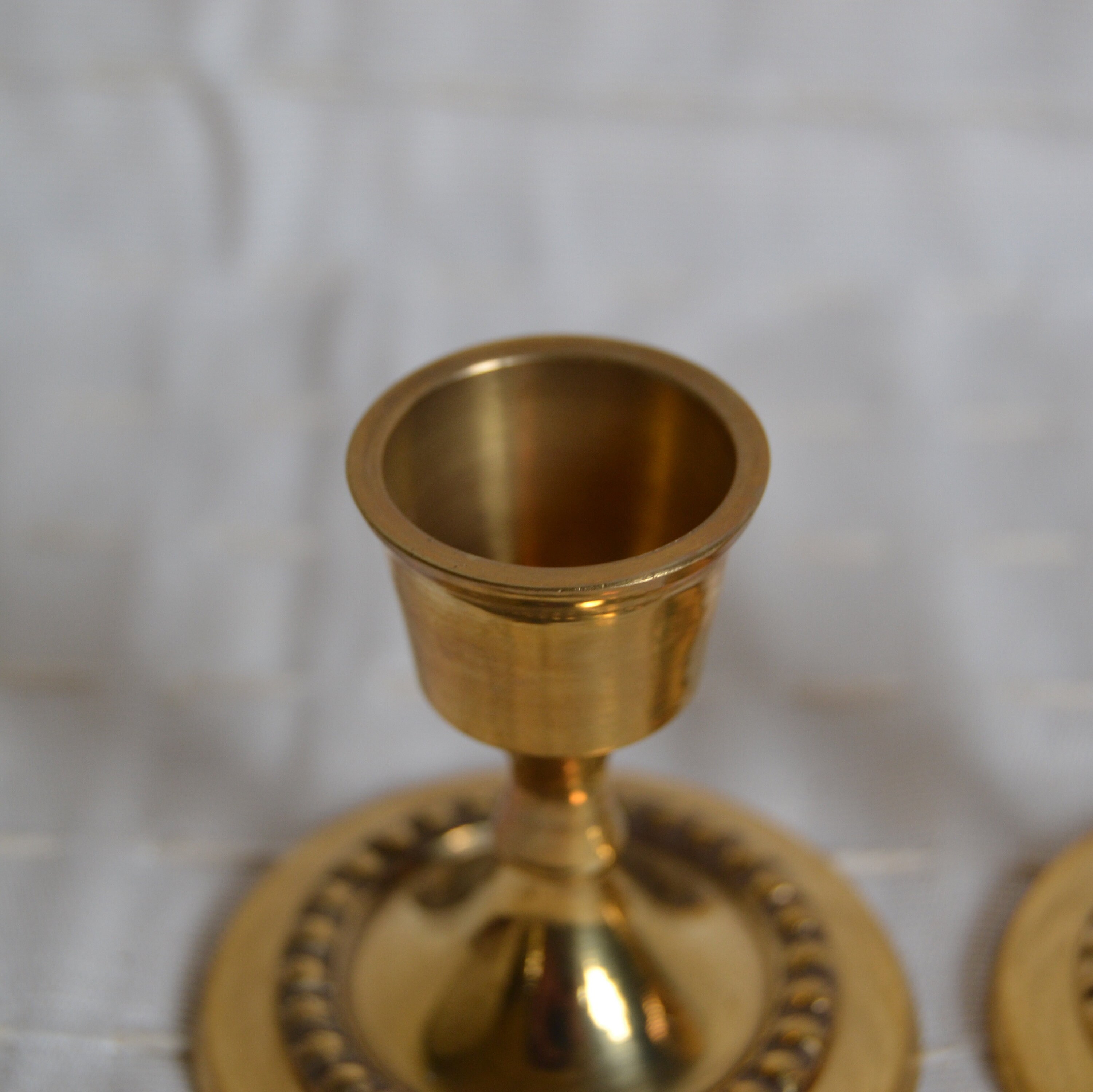 Vintage Miniature Candle Holders Pair Brass Candlesticks Etsy