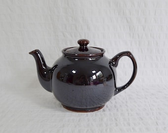 Sadler Brown Betty Teapot Vintage, Treacle Glaze 14cm Wide