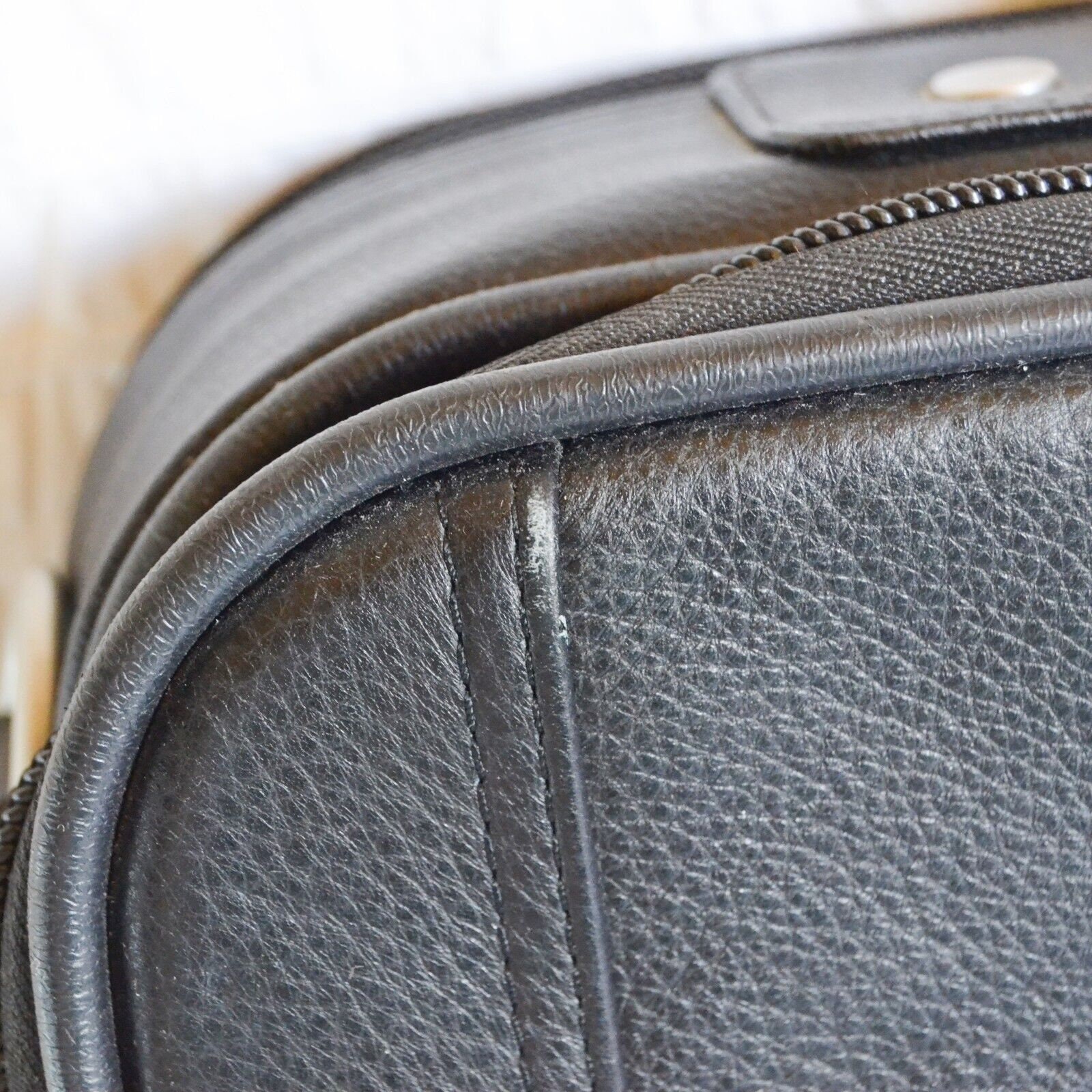 Antler Black Leather Briefcase Laptop Bag Detachable Shoulder Strap Etsy Canada