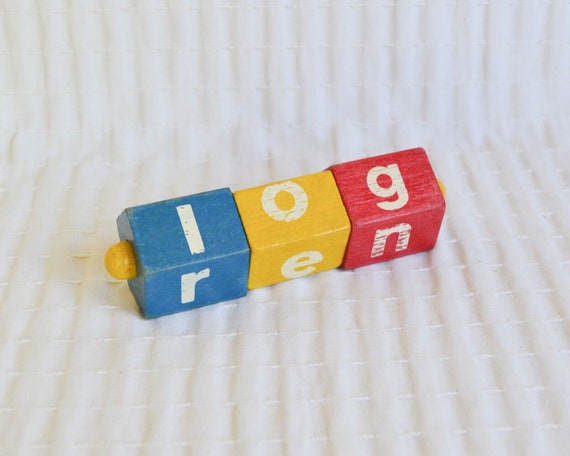 Vintage Galt Toys Wooden Letter Toy, Spinning Twist Spelling Toy, Kids  Toddlers 