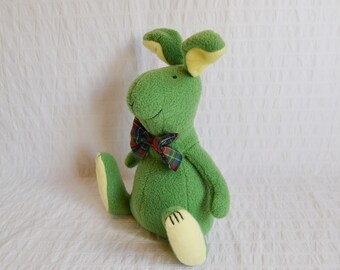 St Michael Marks and Spencer M&S 10” Vintage Green Bunny Rabbit Soft Toy 1997
