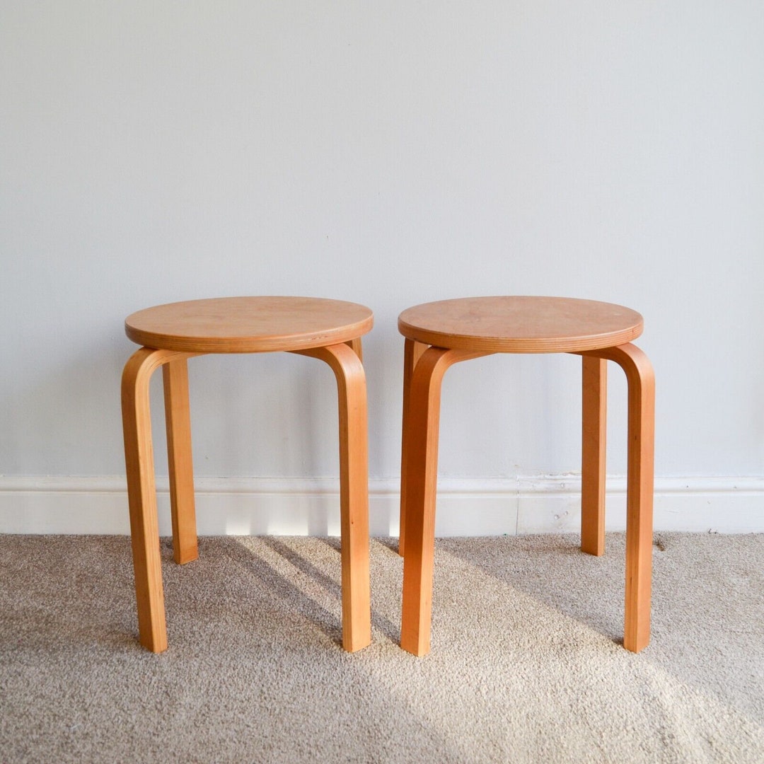 Vintage Ikea Frosta Stools X2 Plant Stand Birch Plywood Etsy