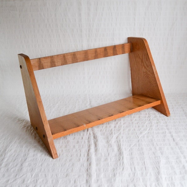 Vintage Tabletop Book Shelf, Book Trough, Large Desktop Book Storage Display