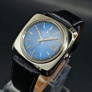 Vintage 1980's Refurbished Jaeger-Le-Coultre Club Men's Automatic Wrist Watch Day Date, Handmade Watch, Gift for Him.  Swiss Made