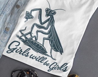【希少プロモ盤！】PRAYING MANTIS /THIS TIME GIRL Girls Will Be Girls Shirt, Praying Mantis Tee, Unisex Jersey Short