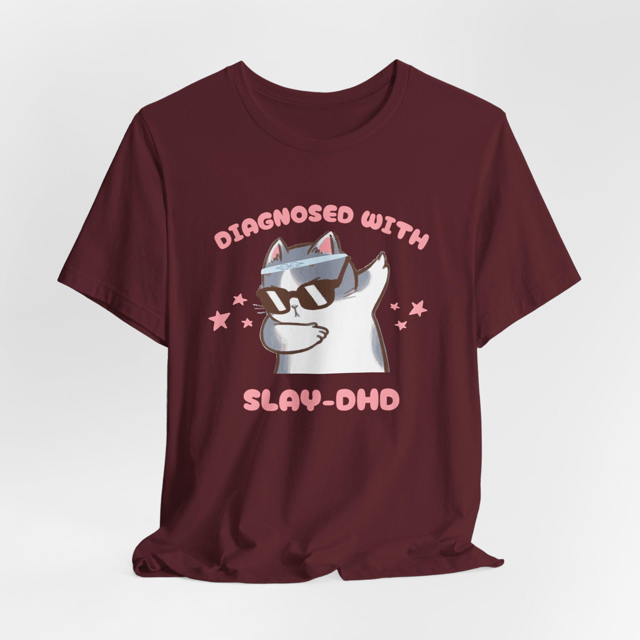 Slay-dhd Cat Dab Tee, ADHD Awareness Unisex Shirt, Neurodivergent
