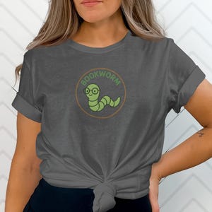 Cute bookworm design T-Shirt, unisex graphic tee with cute bookworm, perfect gift for book lovers, unique reading lover shirt for all