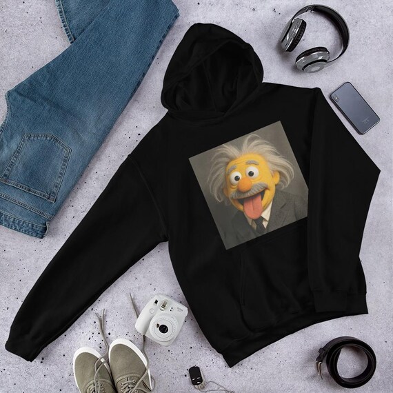 Einstein Muppet Hoodie – Funny Science Sweatshirt – Unisex Premium