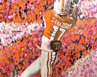 Impresión de pintura El receptor abierto de la Universidad de Tennessee, Chris Brazzell II, rompió múltiples récords de su carrera en los Voluntarios