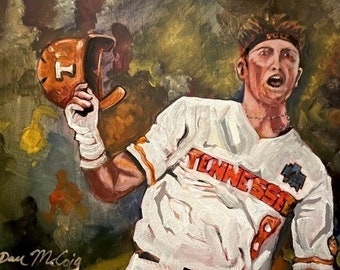 ¡Los voluntarios de Tennessee Dylan Dreiling con el hit de despedida en el juego 1 de la Serie Mundial Universitaria!