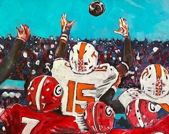 Pintura Ave María de los Tennessee Vols: Josh Dobbs a Jennings Arte futbolístico