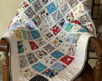 Snoopy and the Gang …… A Baby/Toddler Fray Edge Quilt