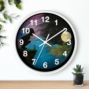 Artistic Night Sky Wall Clock: Modern Home Decor Accent