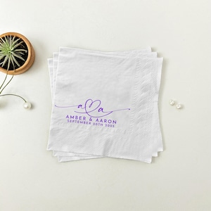Gepersonaliseerde bedrukte servetten bruiloft, verjaardagsservetten met monogram, bruiloftservetten bulk, decor vrijgezellenfeest, verjaardag, vrijgezellenfeest