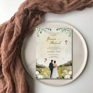 Watercolor Wildflower Wedding Invitation Template Printable Invitation, Editable Canva Wedding Invitation – Instant Download for Any Event