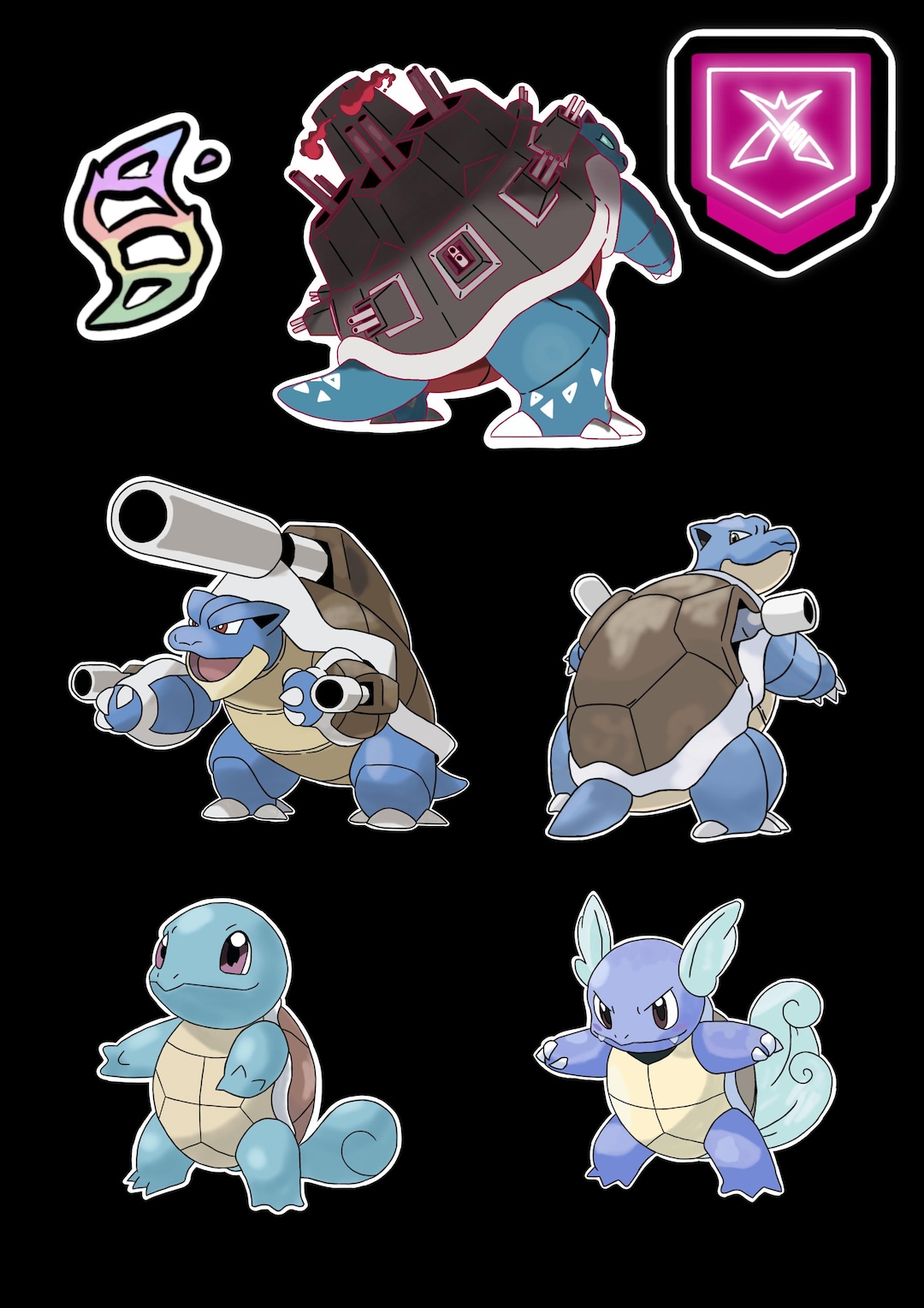 Squirtle Evolution Sticker - Etsy