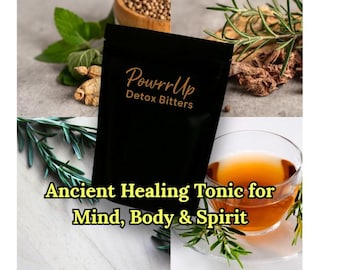 PowrrUp Detox Bitters | Herbal Cleanse for Gut, Liver, Colon & Kidneys | 1 Gallon Yield | Full-Body Tonic