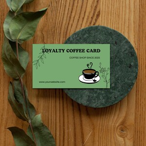 Carte de fidélité café, pour entreprise à imprimé, coffee shop design moderne, format prêt à imprimer, entreprise de café ou tasse de café