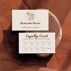 carte de café personnalisée, tampon unique pour programme, modèle canva à imprimer et fidélité pour commerce