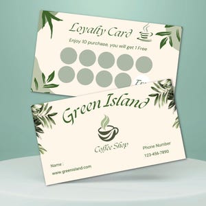 Carte de fidélité café à tampon, programme de fidélité numérique, modèle élégant de récompense, à imprimer pour salons et commerces
