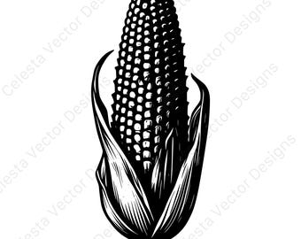 Corn cob vector clipart - 4 digital download images in svg, png, jpg, pdf, eps for cricut, silhouette, scrapbooking, and more