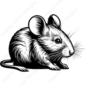 Mouse portrait clipart digital download - 4 vector images for cricut, silhouette, svg, png, jpg, pdf, eps files included