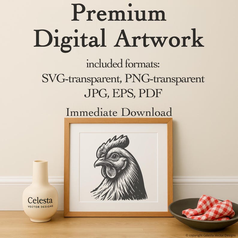 Chicken Portrait Clipart - 4 Digital Download Images, Vector Svg, Png ...