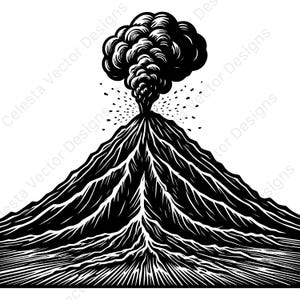 Volcano clipart digital download - 4 vector images for cricut, silhouette, svg, png, jpg, pdf, eps files included