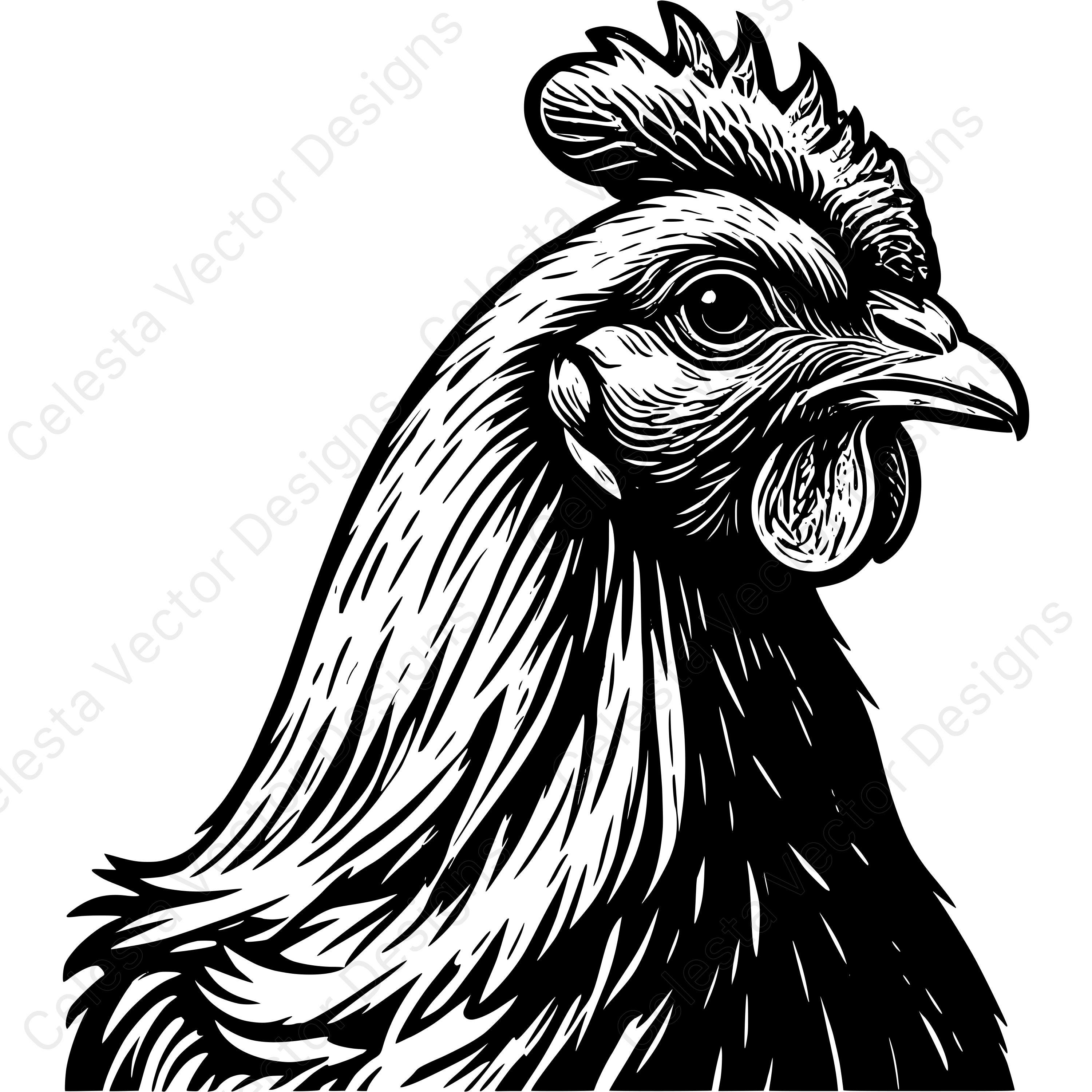 Chicken Portrait Clipart - 4 Digital Download Images, Vector Svg, Png ...