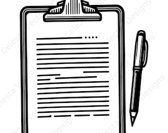 Clipboard vector clipart digital download - 4 images in svg, png, jpg, pdf, eps for cricut and silhouette projects
