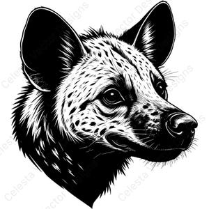 Hyena portrait clipart set - 4 digital download vector images for cricut, silhouette, svg, png, jpg, pdf, eps files included