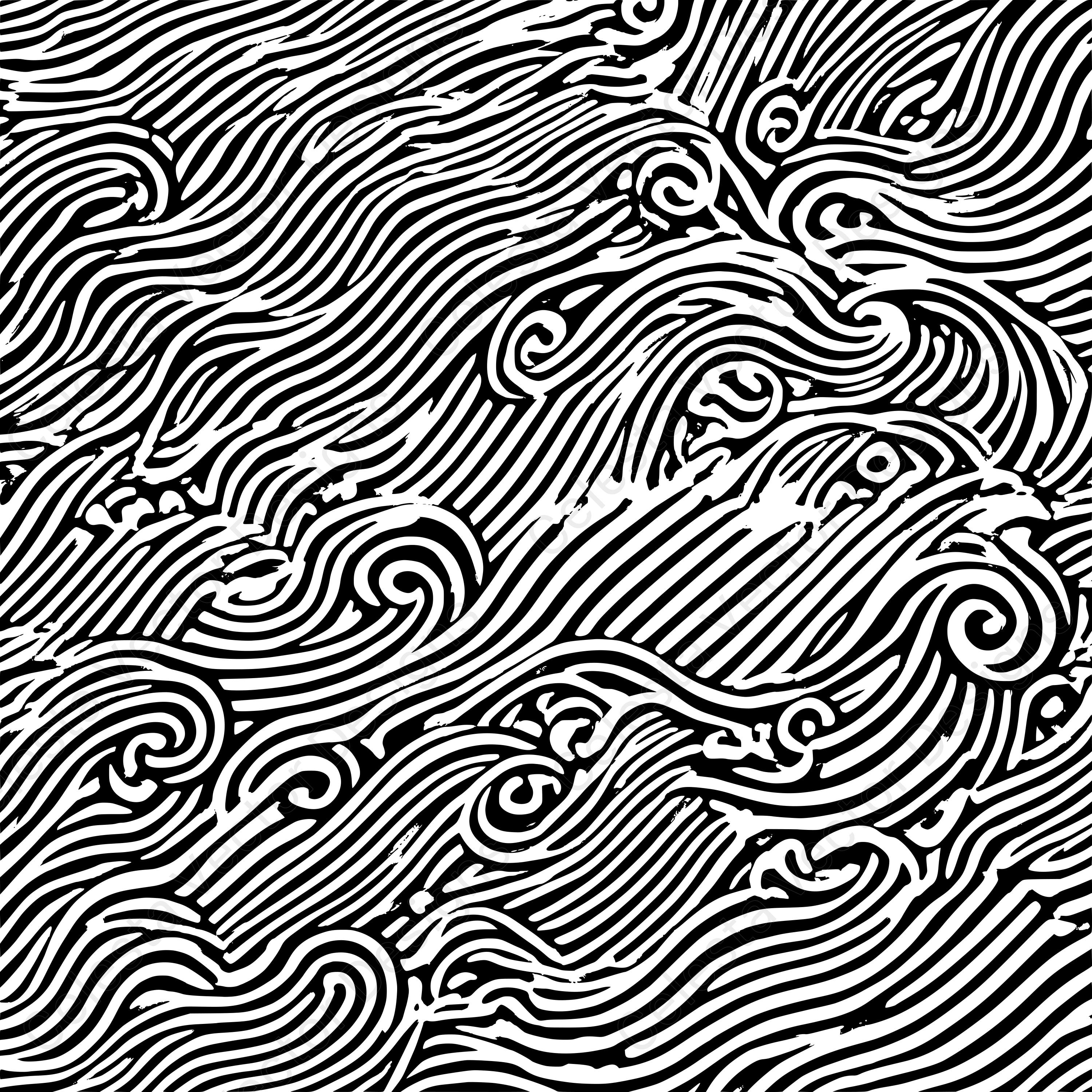Wave Pattern Vector Clipart Set of 4 Images Digital Download for Cricut ...