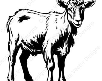 Farm goat clipart set - 4 vector images for cricut & silhouette - digital download svg, png, jpg, pdf, eps files included