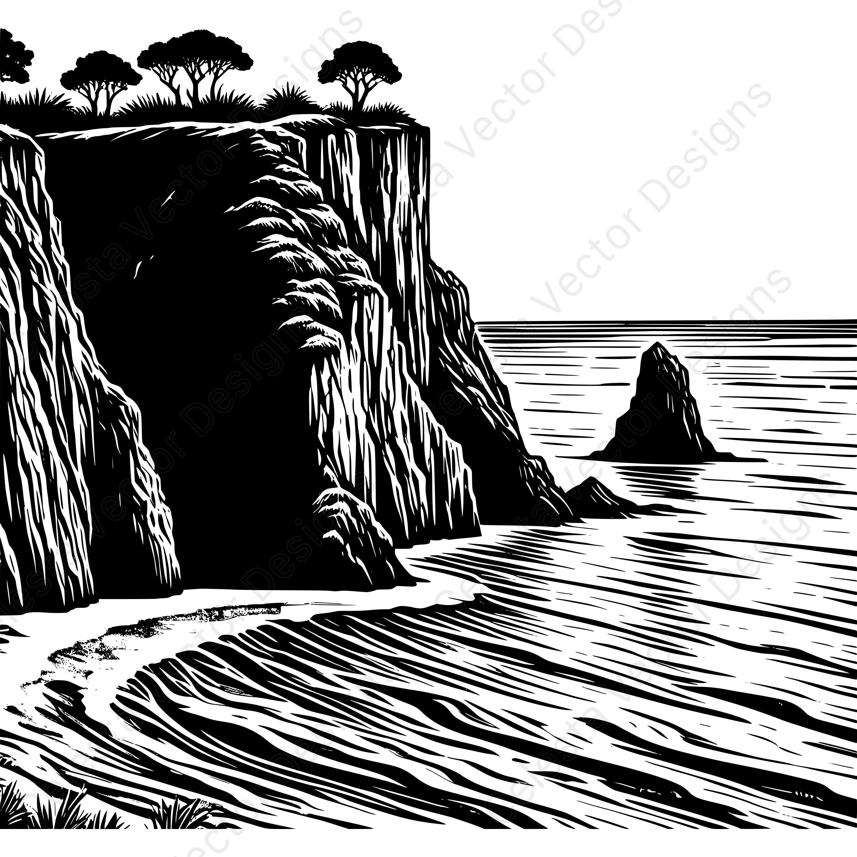 Coastal Bluff Vector Clipart Digital Download - 4 Images Svg Png Jpg ...