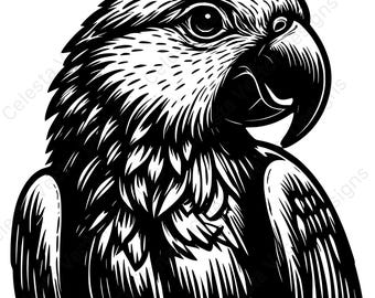 Parrot head vector clipart - 4 images digital download for cricut, silhouette, svg, png, jpg, pdf, eps files included