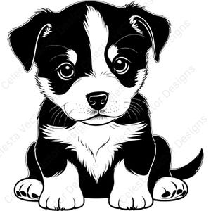 Gentle puppy vector clipart digital download - 1 svg png jpg pdf eps file for cricut, silhouette, and graphic design projects