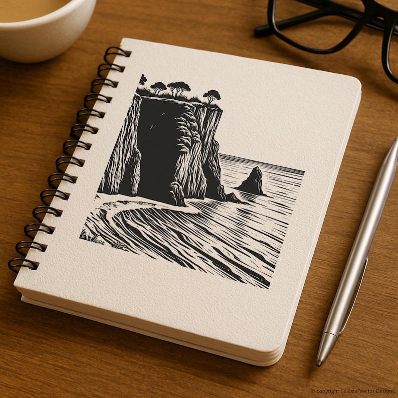Coastal Bluff Vector Clipart Digital Download - 4 Images Svg Png Jpg ...
