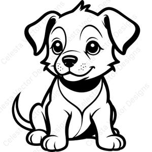 Funny puppy vector clipart - 1 image digital download - svg png jpg pdf eps for cricut, silhouette, scrapbooking & more
